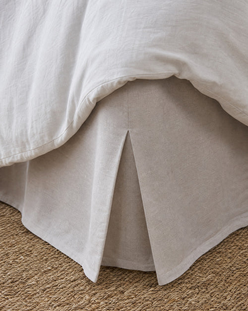 Belgian Linen Bed Skirt, styled close