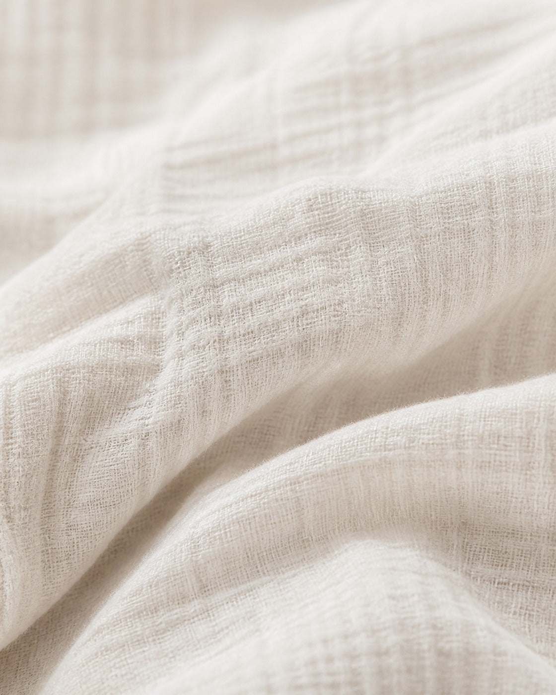 Cotton Muslin Duvet Cover, macro of the weave