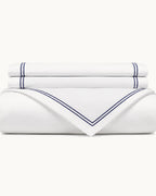 Cotton Percale Duvet Cover Set, folded set on a plain background