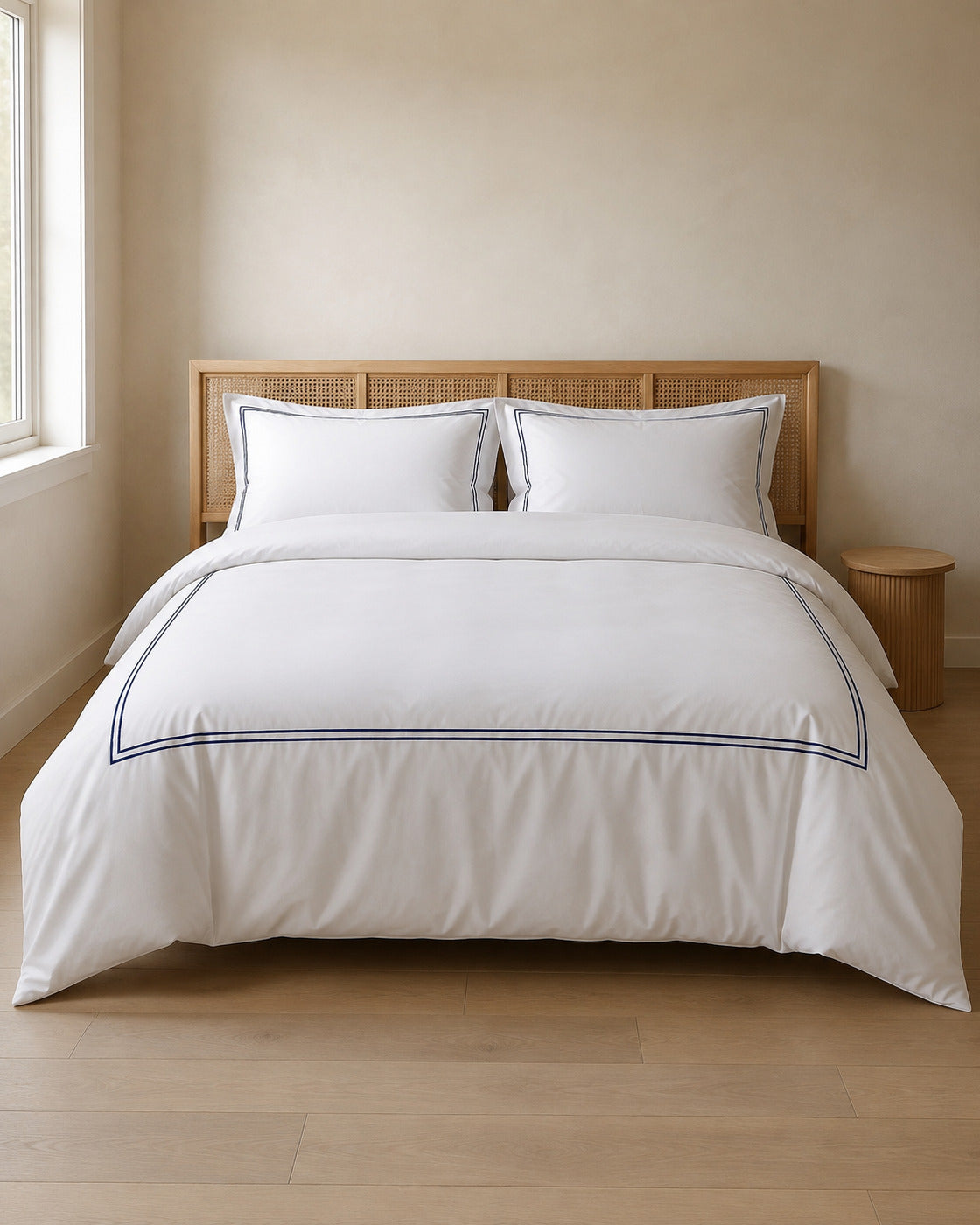 Cotton Percale Duvet Cover Set, styled bedroom