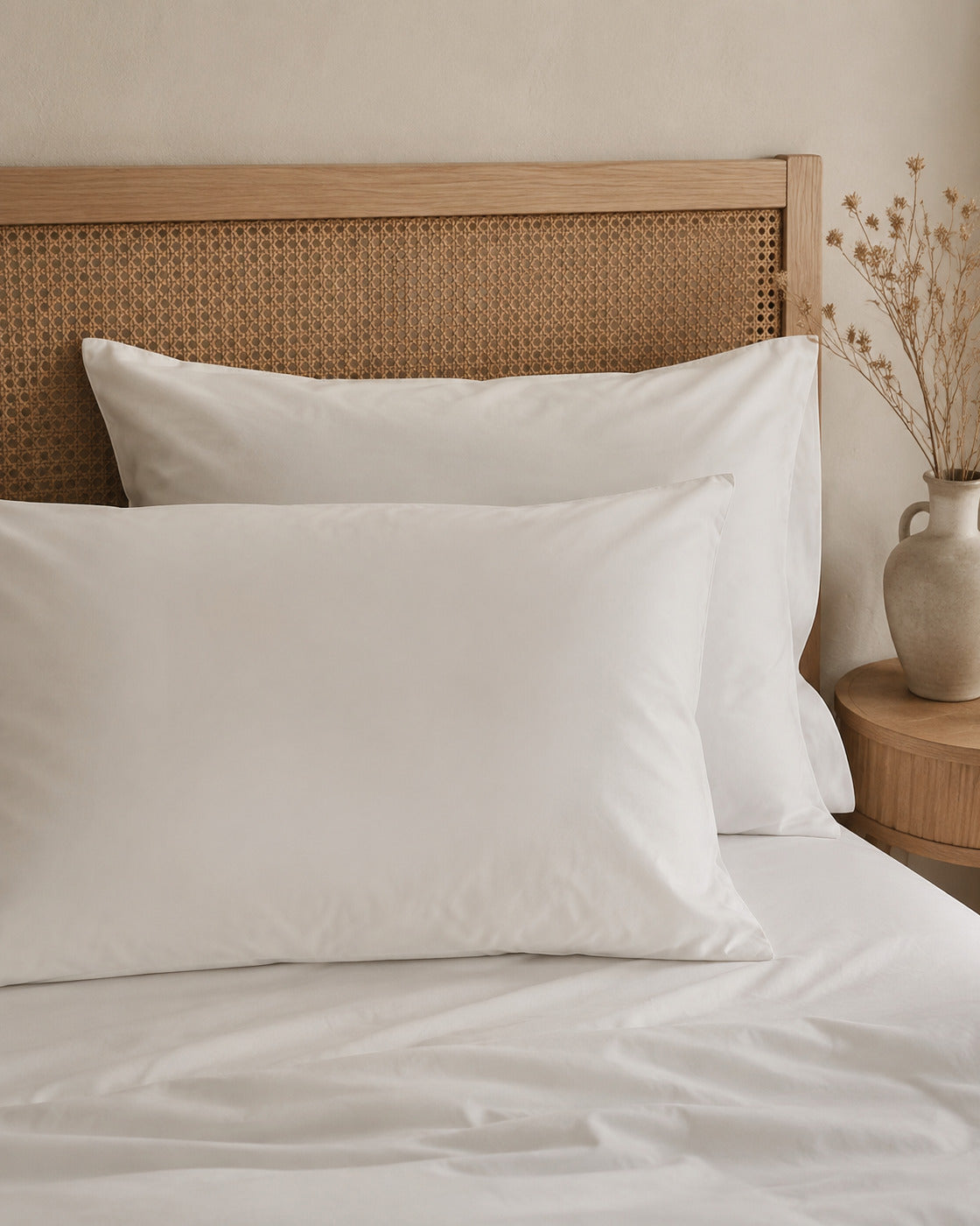 Cotton Percale Pillowcases, styled bedroom