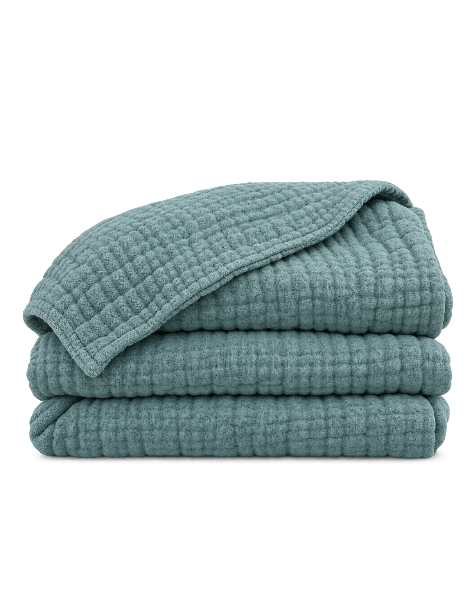 Four-Layer Cotton Gauze Throw, the set folded on a plain background