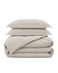 French Linen Duvet Cover Set, the set folded on a plain background