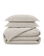 French Linen Duvet Cover Set, the set folded on a plain background