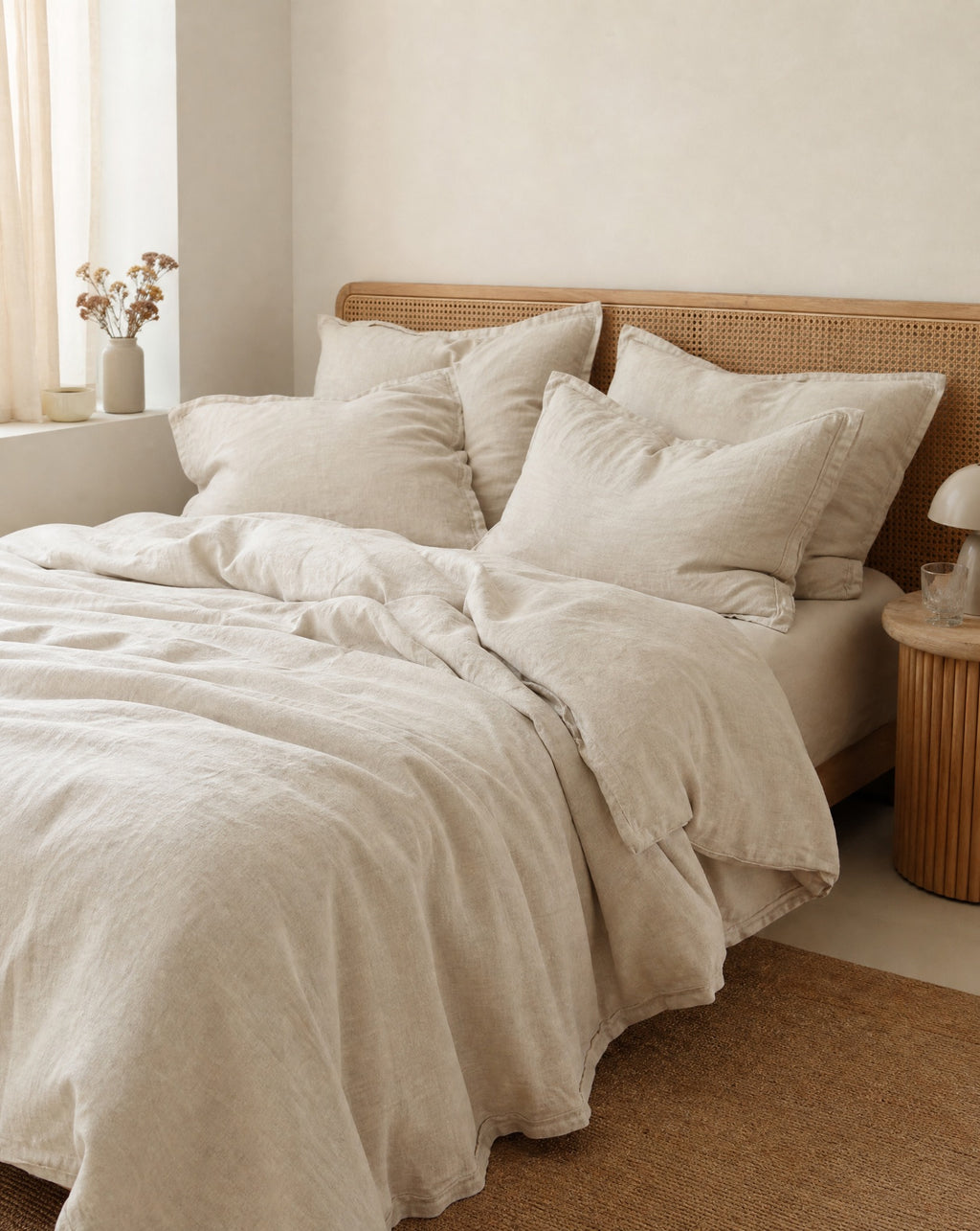 French Linen Duvet Cover Set, styled close