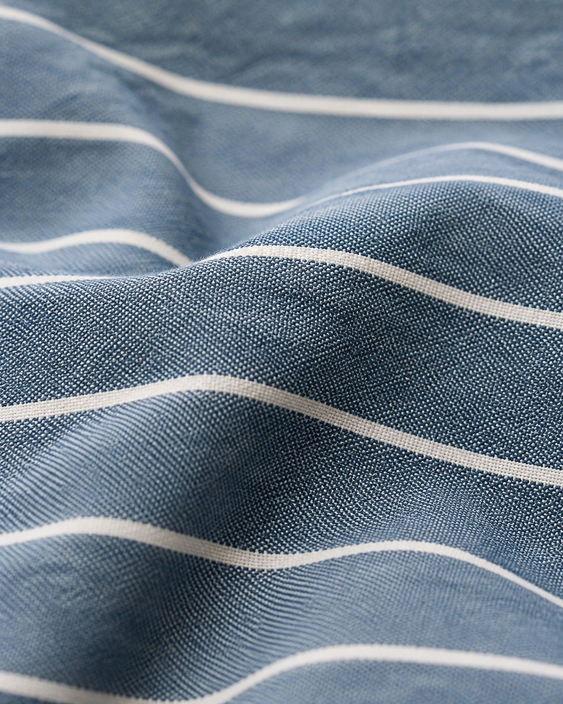 Washed Cotton Stripe Duvet Cover Set, macro of the weave