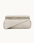 Washed Linen Duvet Cover Set, folded set on a plain background