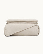 Washed Linen Duvet Cover Set, folded set on a plain background