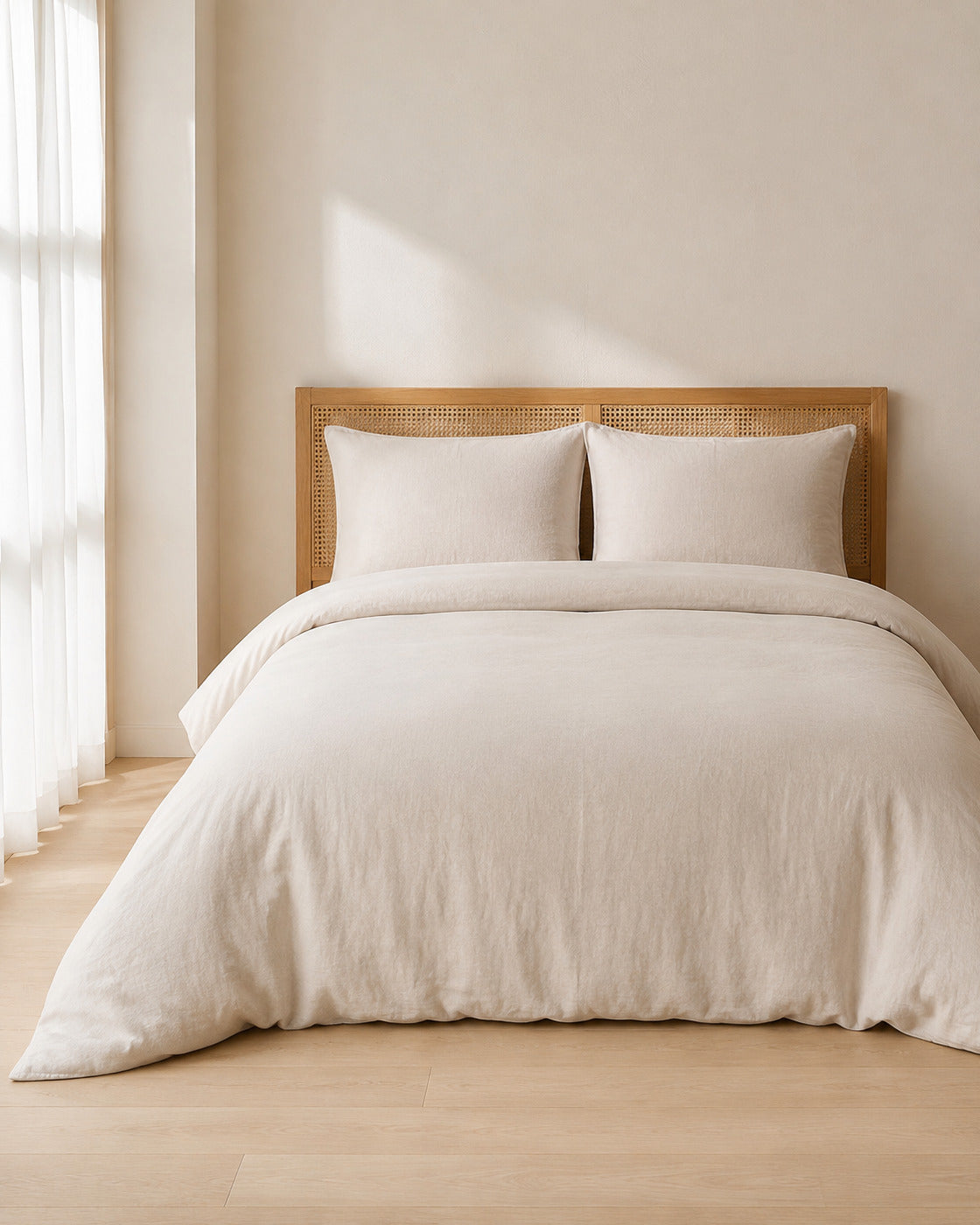 French Flax Linen Duvet Set, styled bedroom