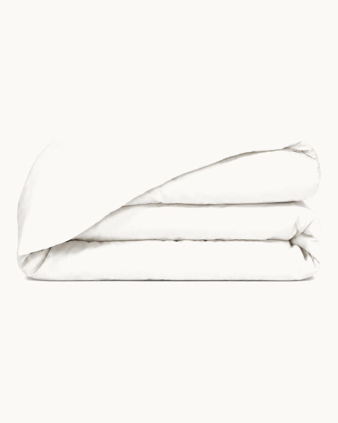 Cotton Percale Duvet Cover, folded on a plain background