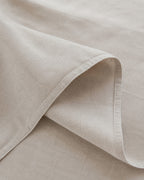 French Linen Pillowcases, close-up on the hem and the envelope opening