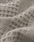Waffle Knit Throw, macro of the waffle weave
