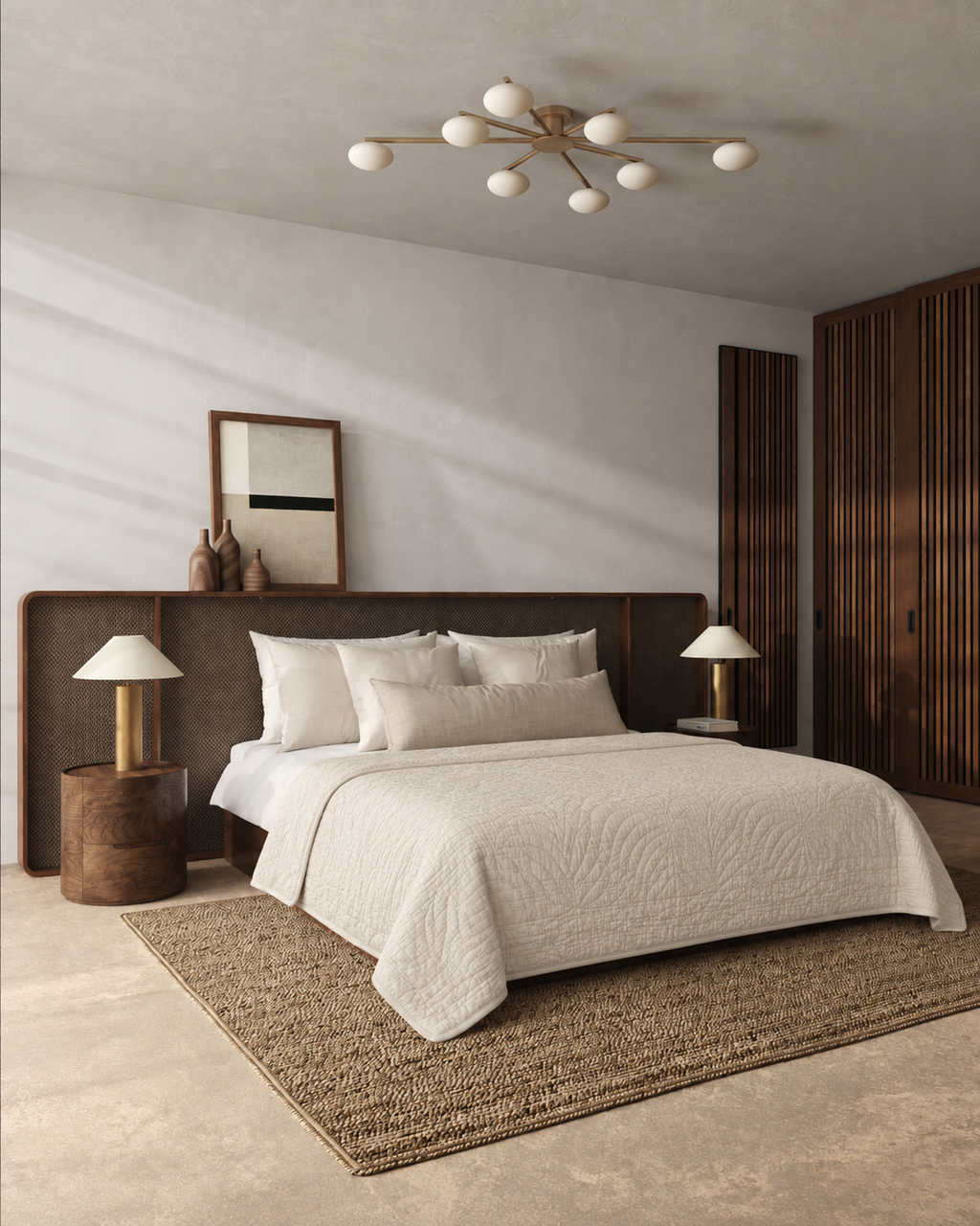 Quilted Cotton Coverlet, styled bedroom
