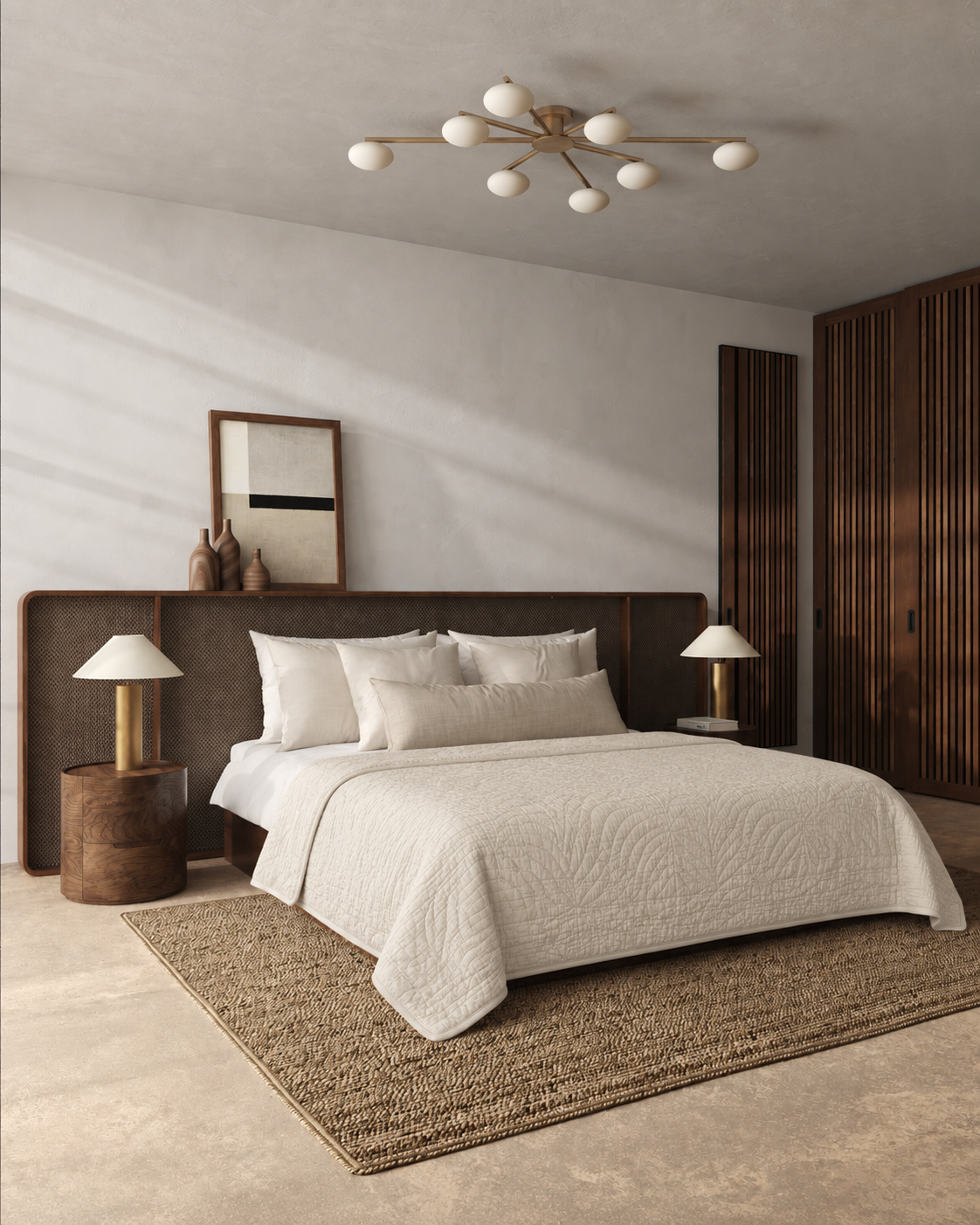 Quilted Cotton Coverlet, styled bedroom