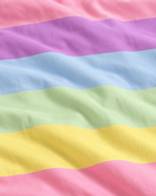 Rainbow Stripe Cotton Sateen Duvet Cover Set, fabric close-up