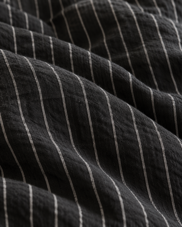 Reversible Pinstripe Tartan Cotton Duvet Cover Set, Air between you and the cloth