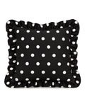 Ruffled Polka Dot Cotton Sateen Pillow Cover, front view