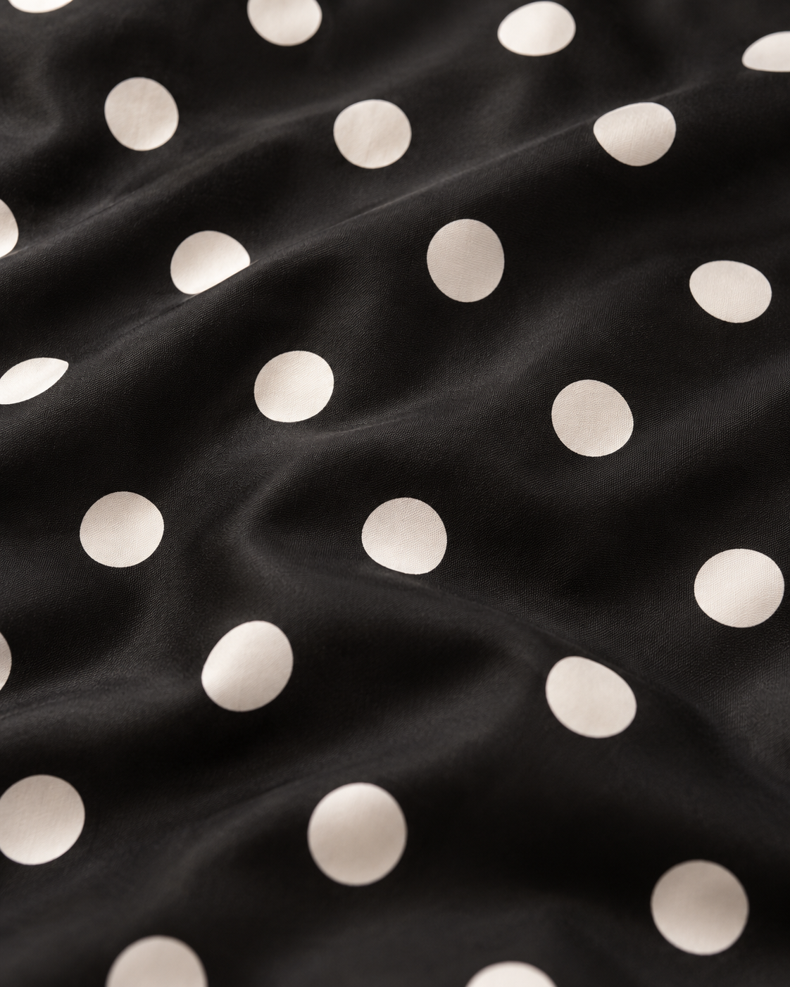 Ruffled Polka Dot Cotton Sateen Pillow Cover, fabric close-up