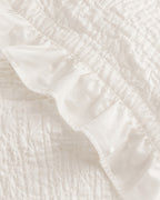 Ruffled Seersucker Duvet Set — close-up on a fold