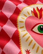 Sacred Heart Cotton-Linen Pillow Cover, fabric close-up
