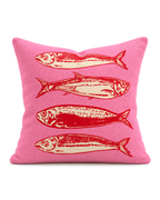 Sardine Print Cotton-Linen Pillow Cover, front view