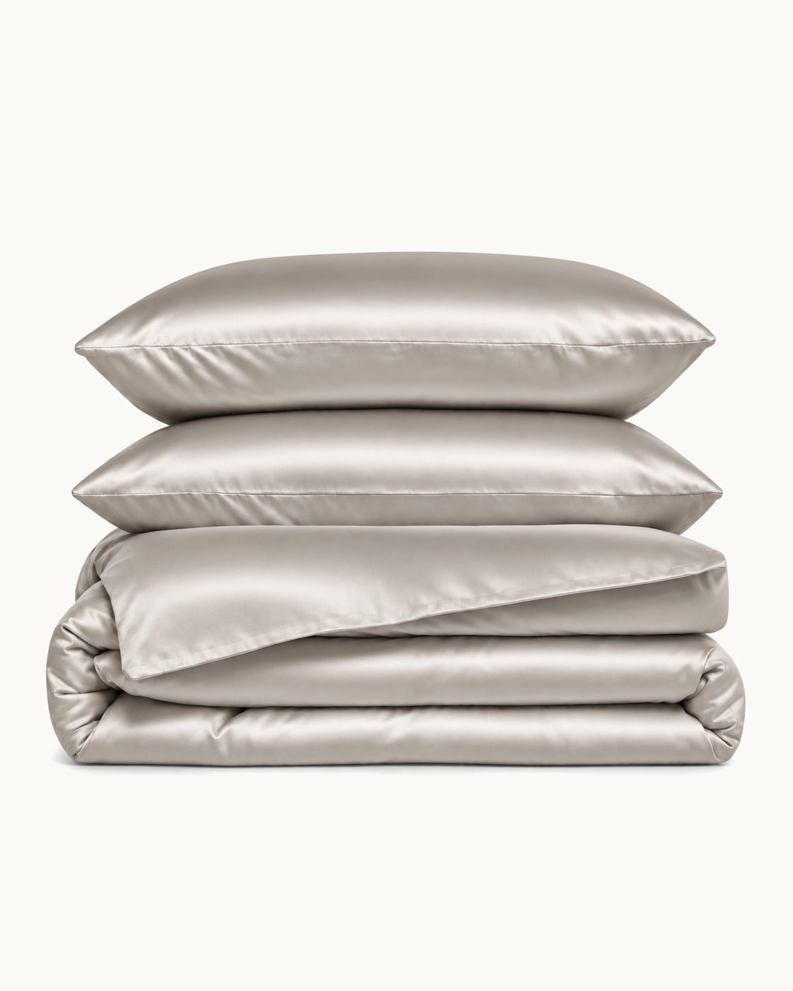Sateen Duvet Set, folded set on a plain background