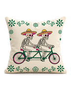 Skeleton Tandem Cotton Velvet Pillow Cover, front view