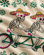 Skeleton Tandem Cotton Velvet Pillow Cover, fabric close-up