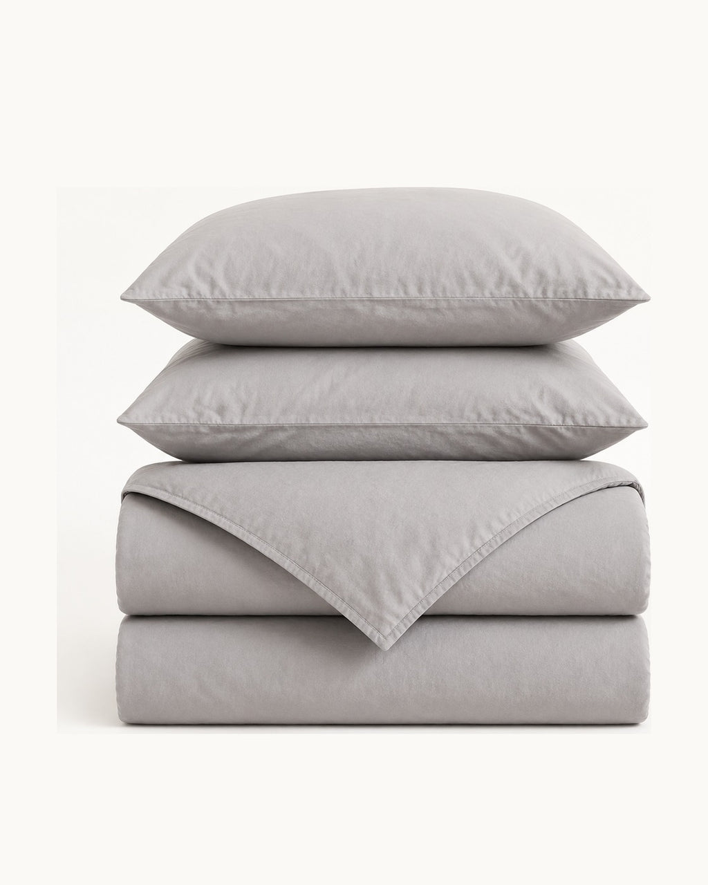 Textured Solid Duvet Set — folded set on a plain background