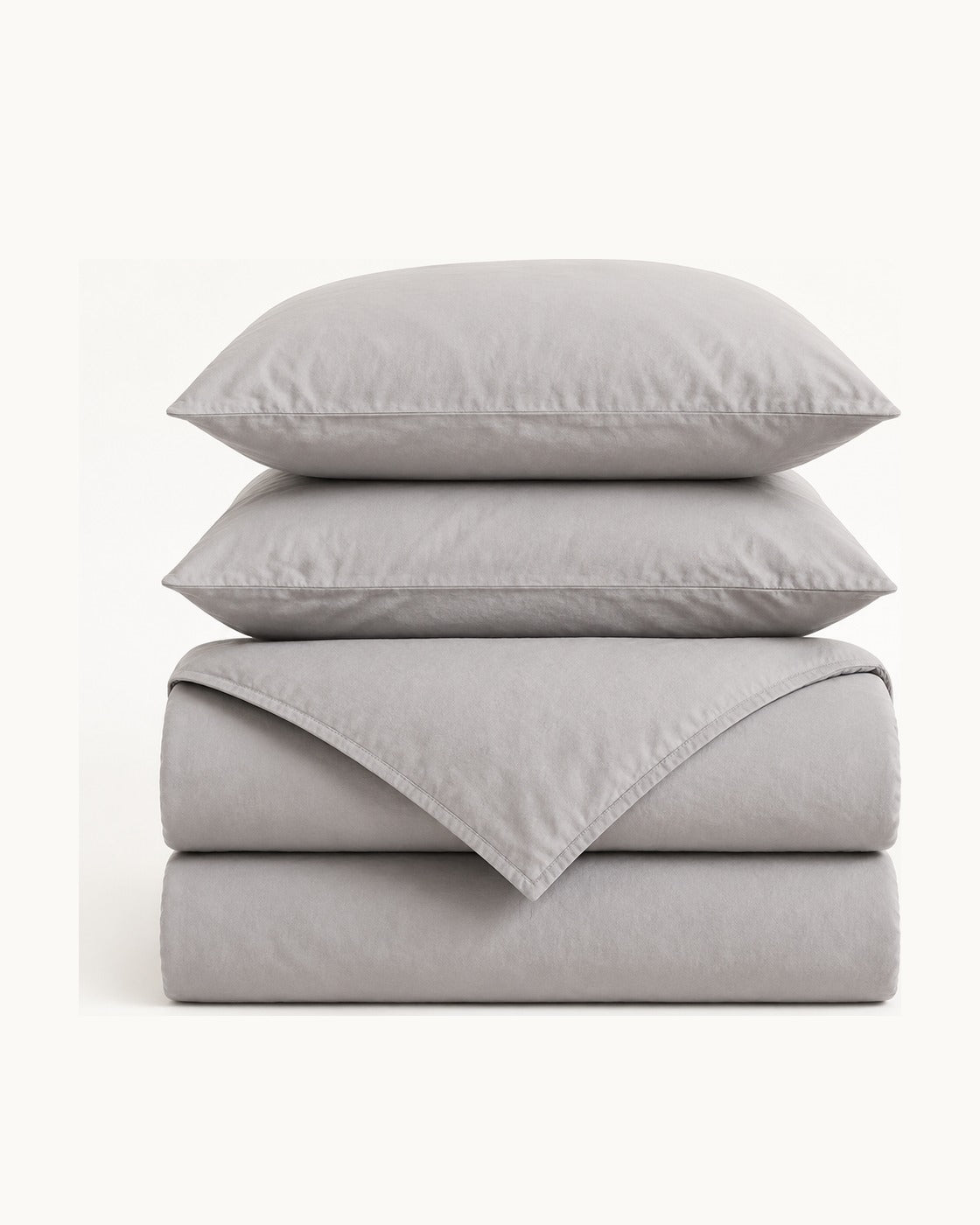 Textured Solid Duvet Set — folded set on a plain background