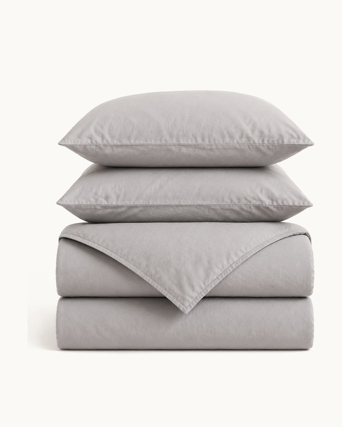 Textured Solid Duvet Set — folded set on a plain background