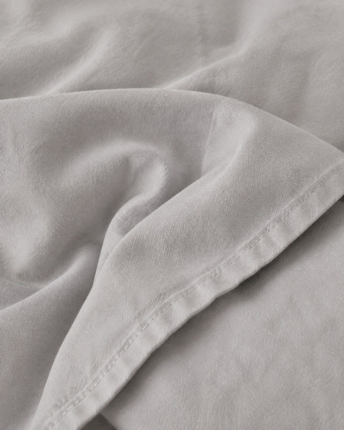 Textured Solid Duvet Set — close-up on a fold