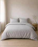 Textured Solid Duvet Set — styled bedroom