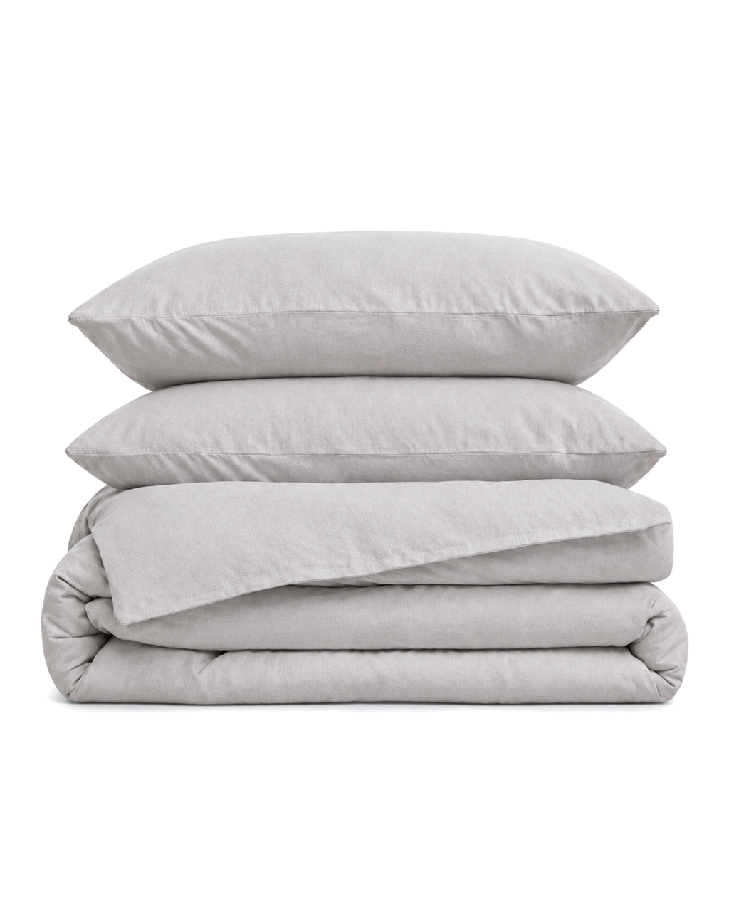 Textured Solid Duvet Set, folded set on a plain background