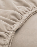Textured Solid Fitted Sheet — close-up on a fold