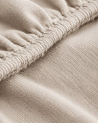 Textured Solid Fitted Sheet — macro of the woven texture