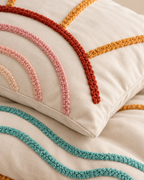 Tufted Sunrise Cotton Duvet Cover Set, sham corner and seam