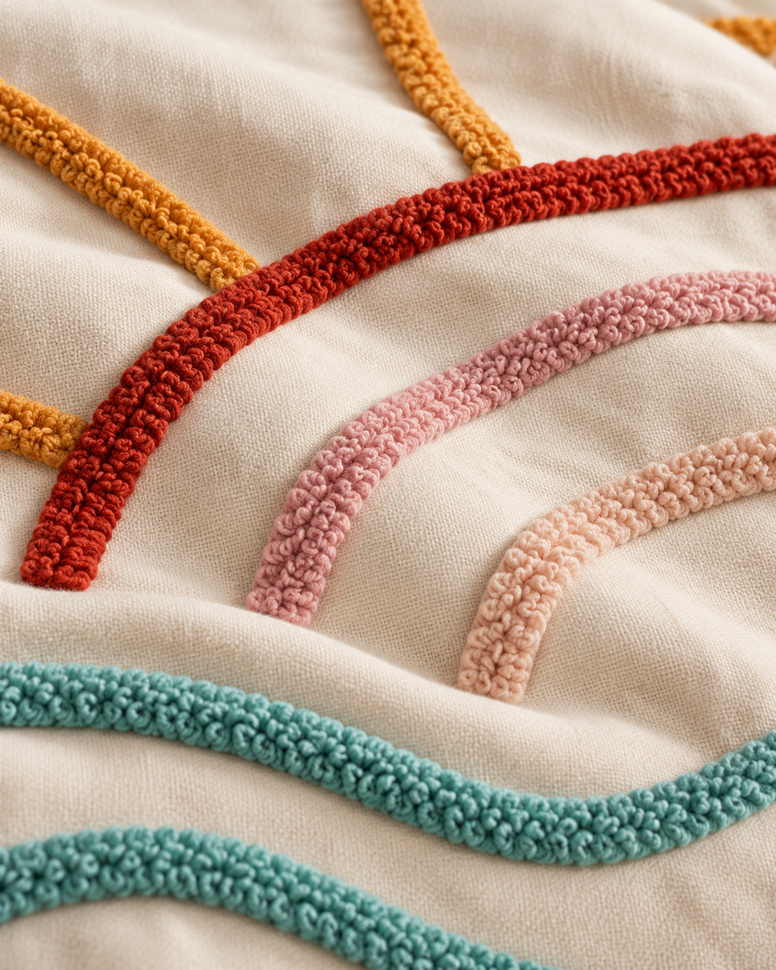 Tufted Sunrise Cotton Duvet Cover Set, fabric close-up