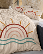 Tufted Sunrise Cotton Duvet Cover Set, bedroom view