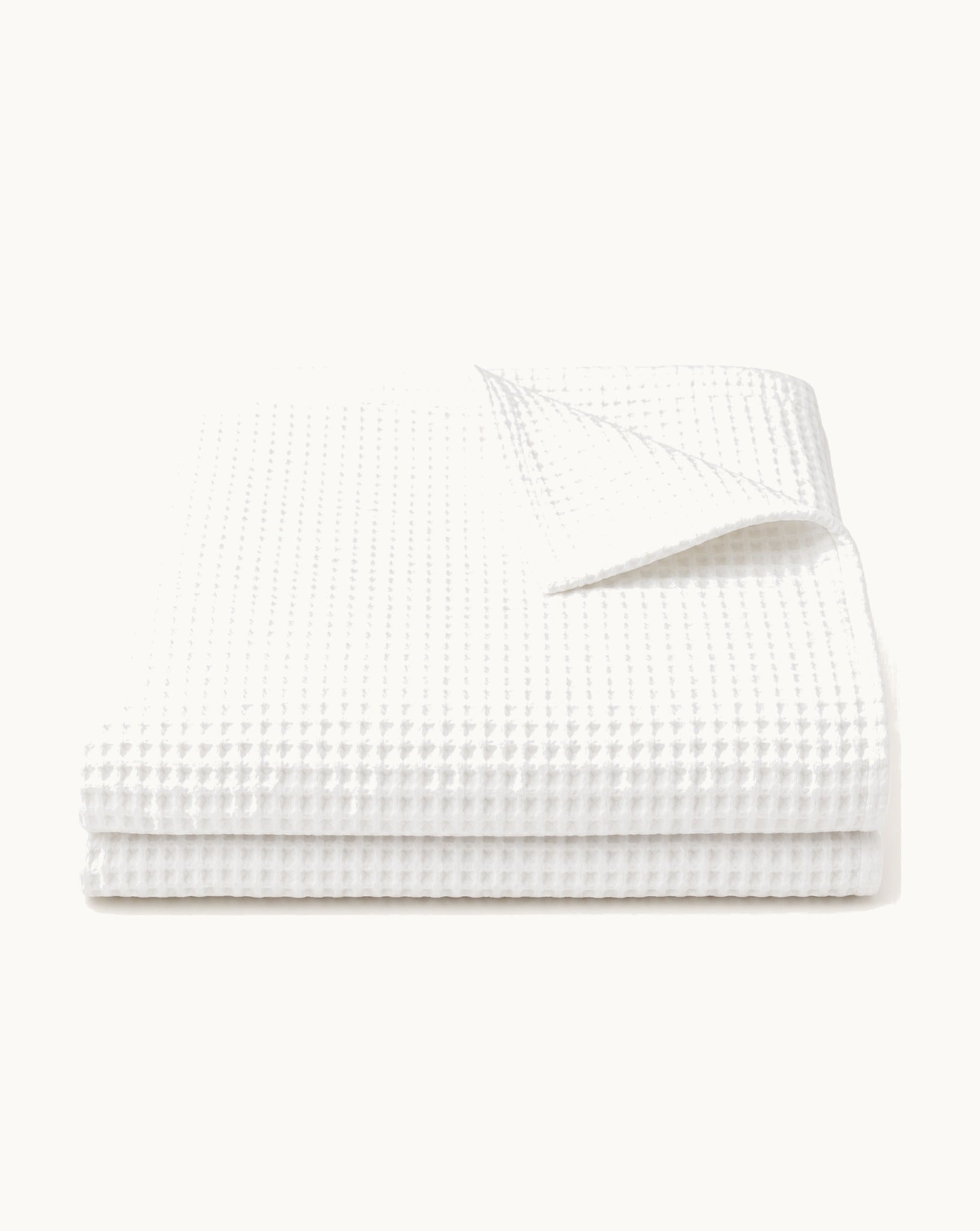 Waffle Cotton Coverlet — folded set on a plain background
