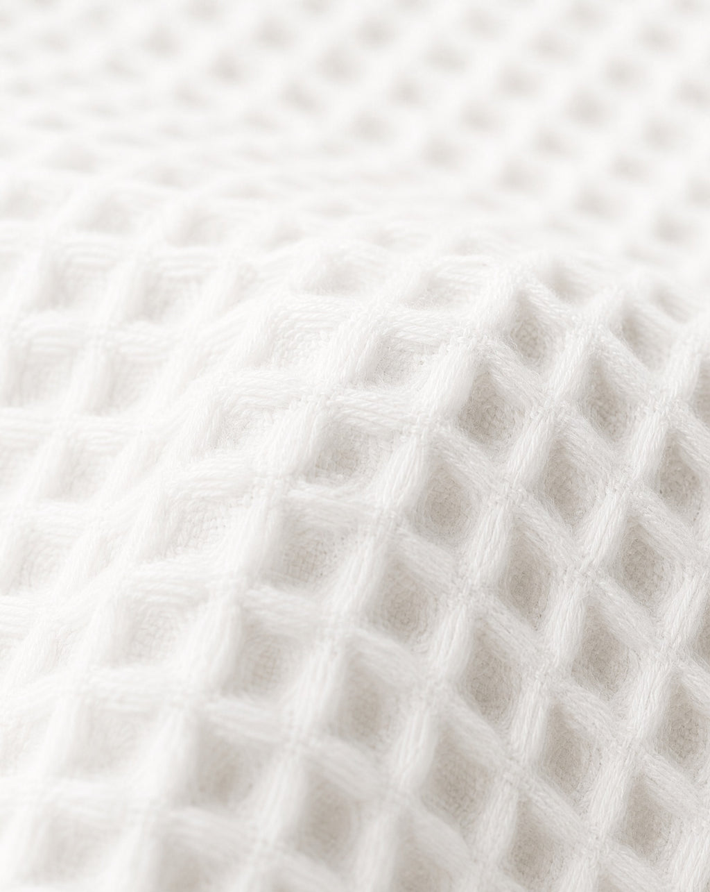 Waffle Cotton Coverlet — macro of the woven texture