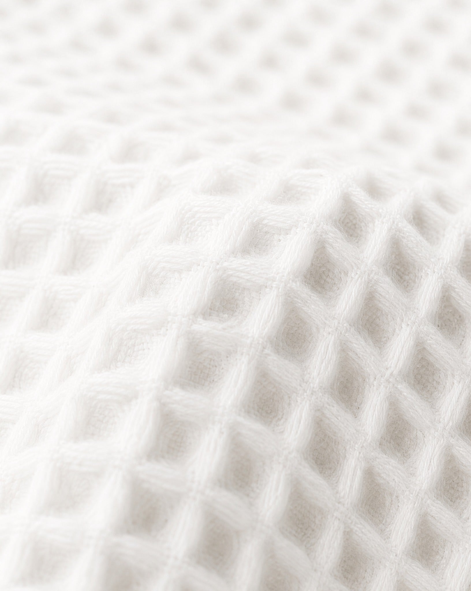 Waffle Cotton Coverlet — macro of the woven texture