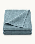 Waffle Knit Throw — folded set on a plain background