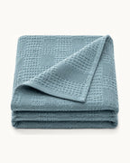 Waffle Knit Throw — folded set on a plain background