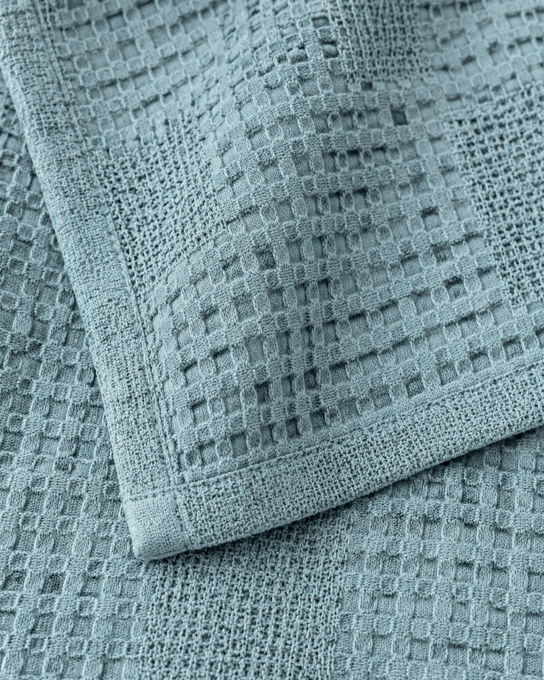 Waffle Knit Throw — close-up on a fold