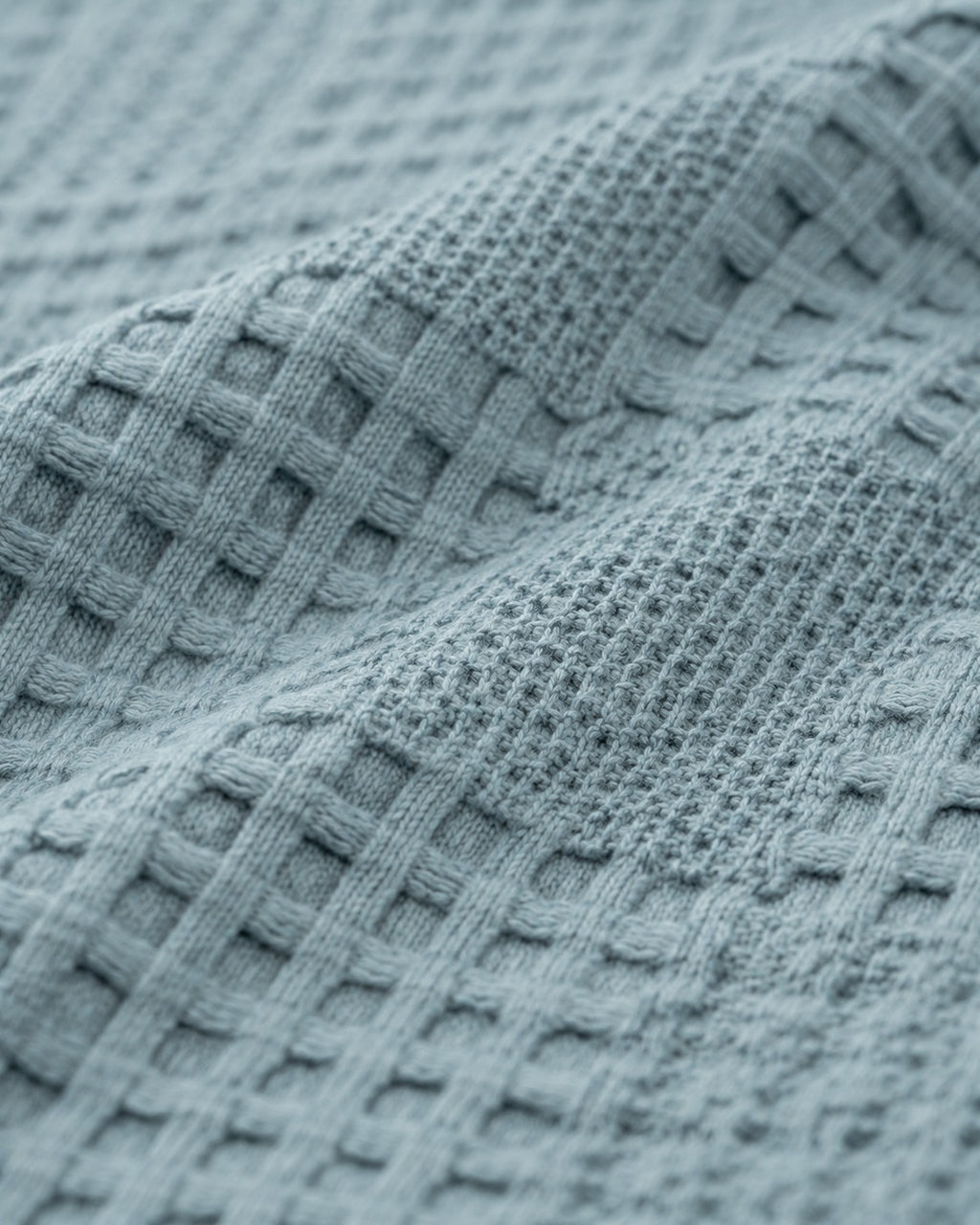 Waffle Knit Throw — macro of the woven texture