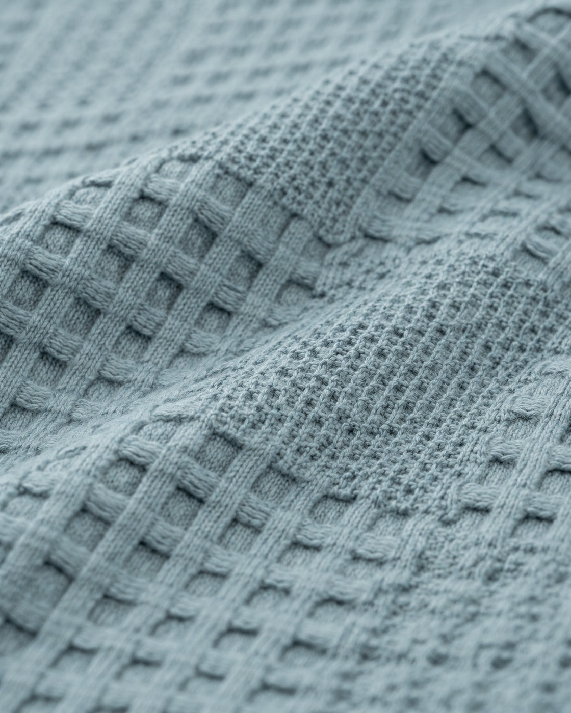 Waffle Knit Throw — macro of the woven texture