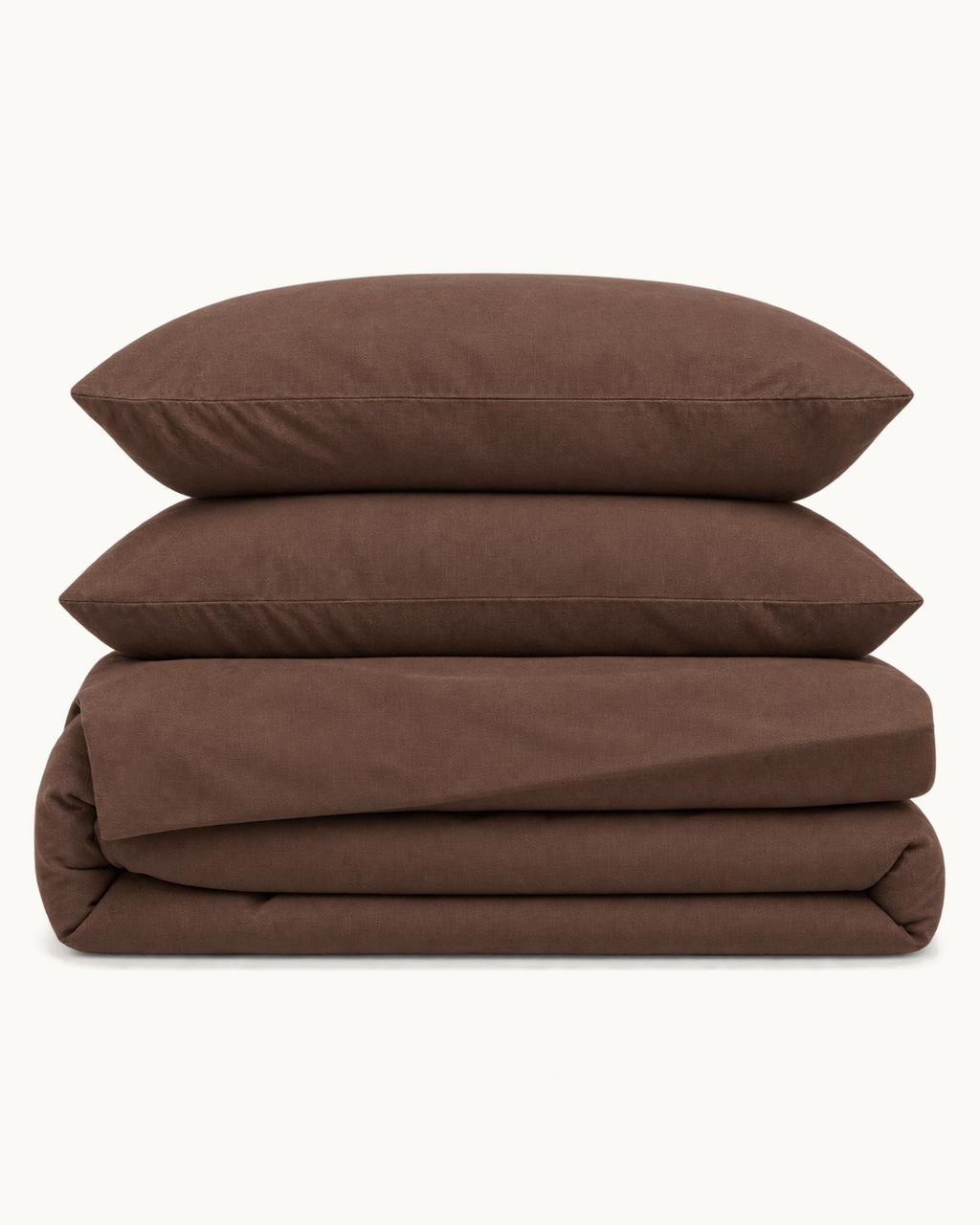 Washed Cotton Sheet Set, the four pieces folded on a plain background