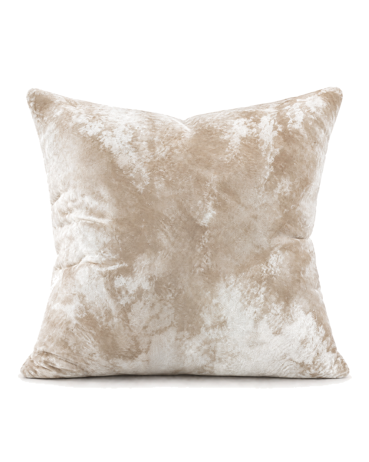 Washed Cotton Velvet Pillow Cover in Beige, front view