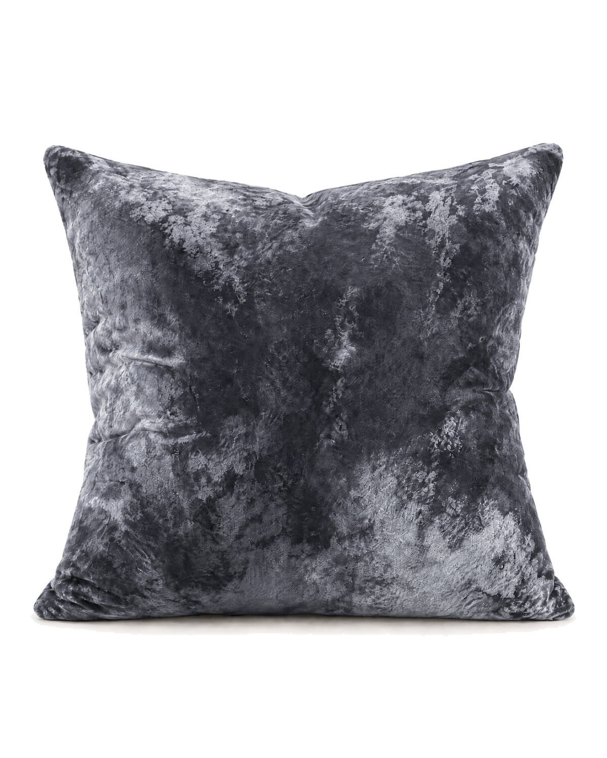 Washed Cotton Velvet Pillow Cover in Charcoal, front view